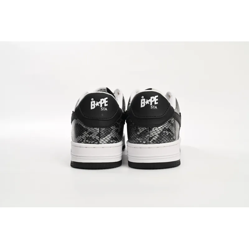A Bathing Ape Bape Sta Low Black Black Snake Skin  1180 191 009