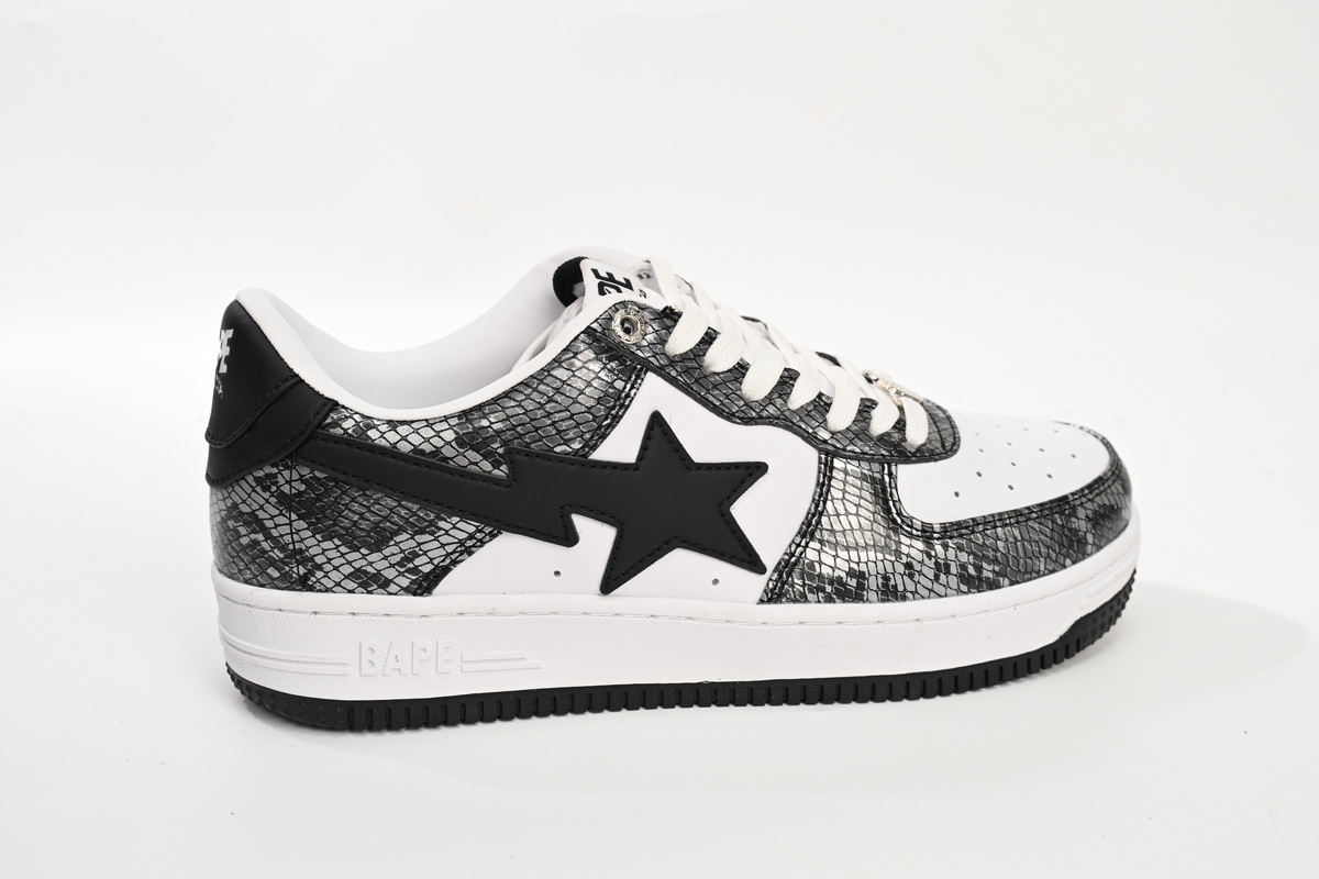 A Bathing Ape Bape Sta Low Black Black Snake Skin 1180 191 009