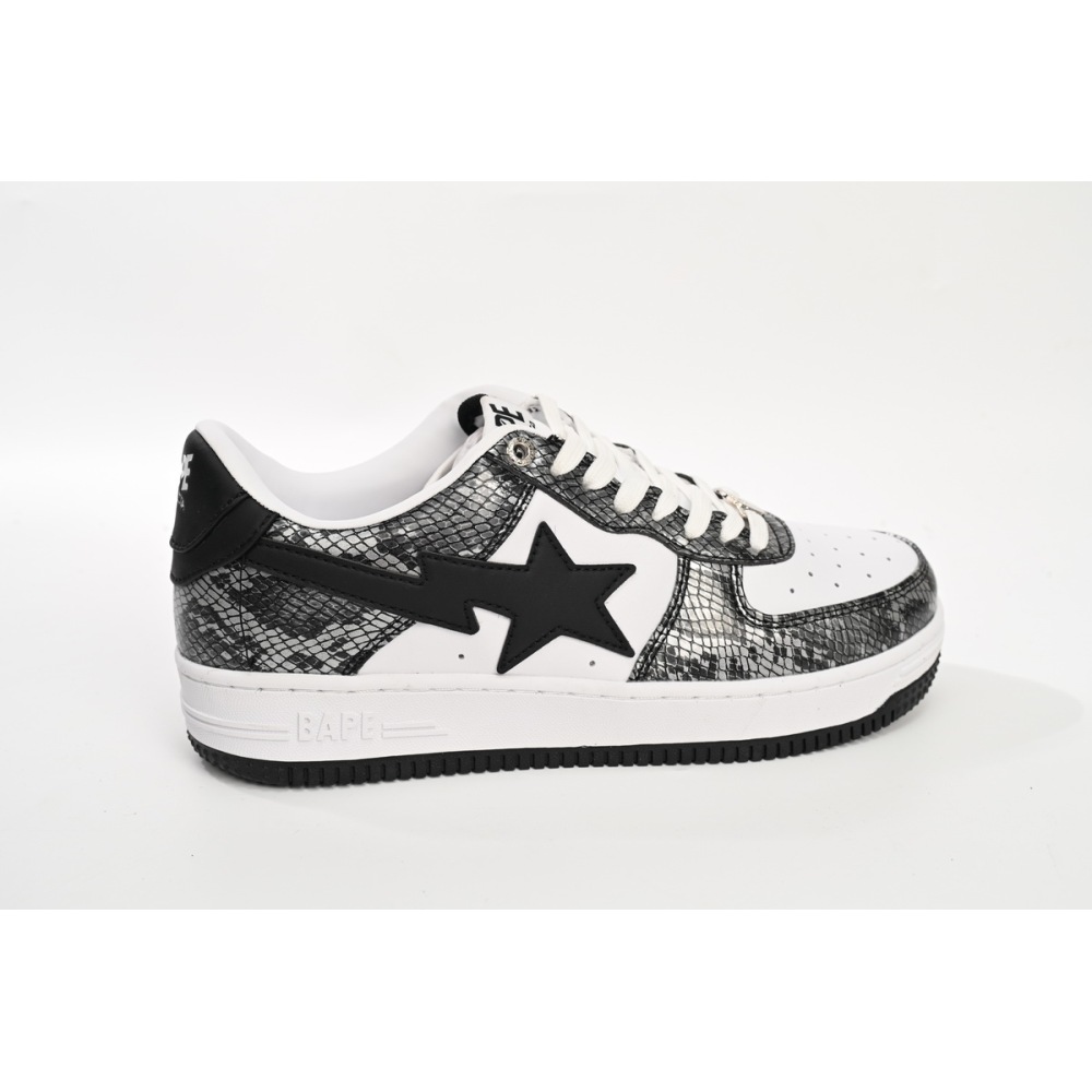 A Bathing Ape Bape Sta Low Black Black Snake Skin  1180 191 009