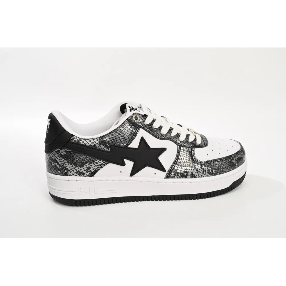 A Bathing Ape Bape Sta Low Black Black Snake Skin  1180 191 009