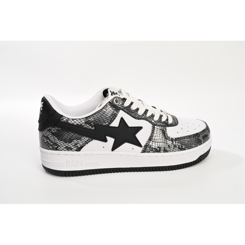 A Bathing Ape Bape Sta Low Black Black Snake Skin  1180 191 009