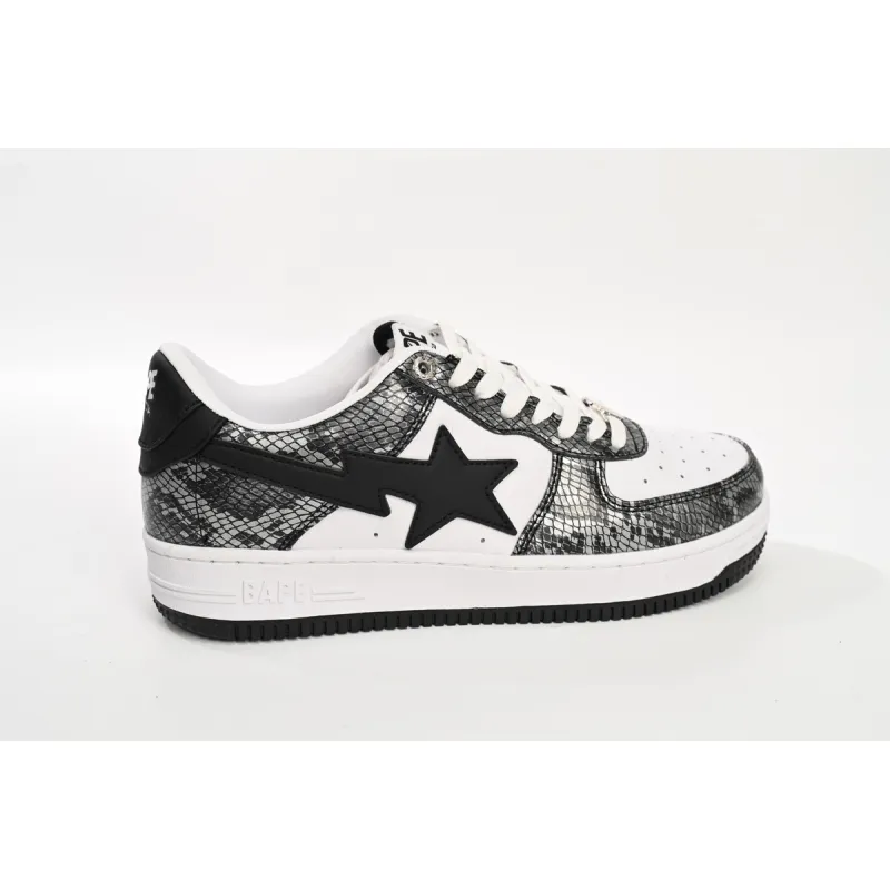 A Bathing Ape Bape Sta Low Black Black Snake Skin  1180 191 009