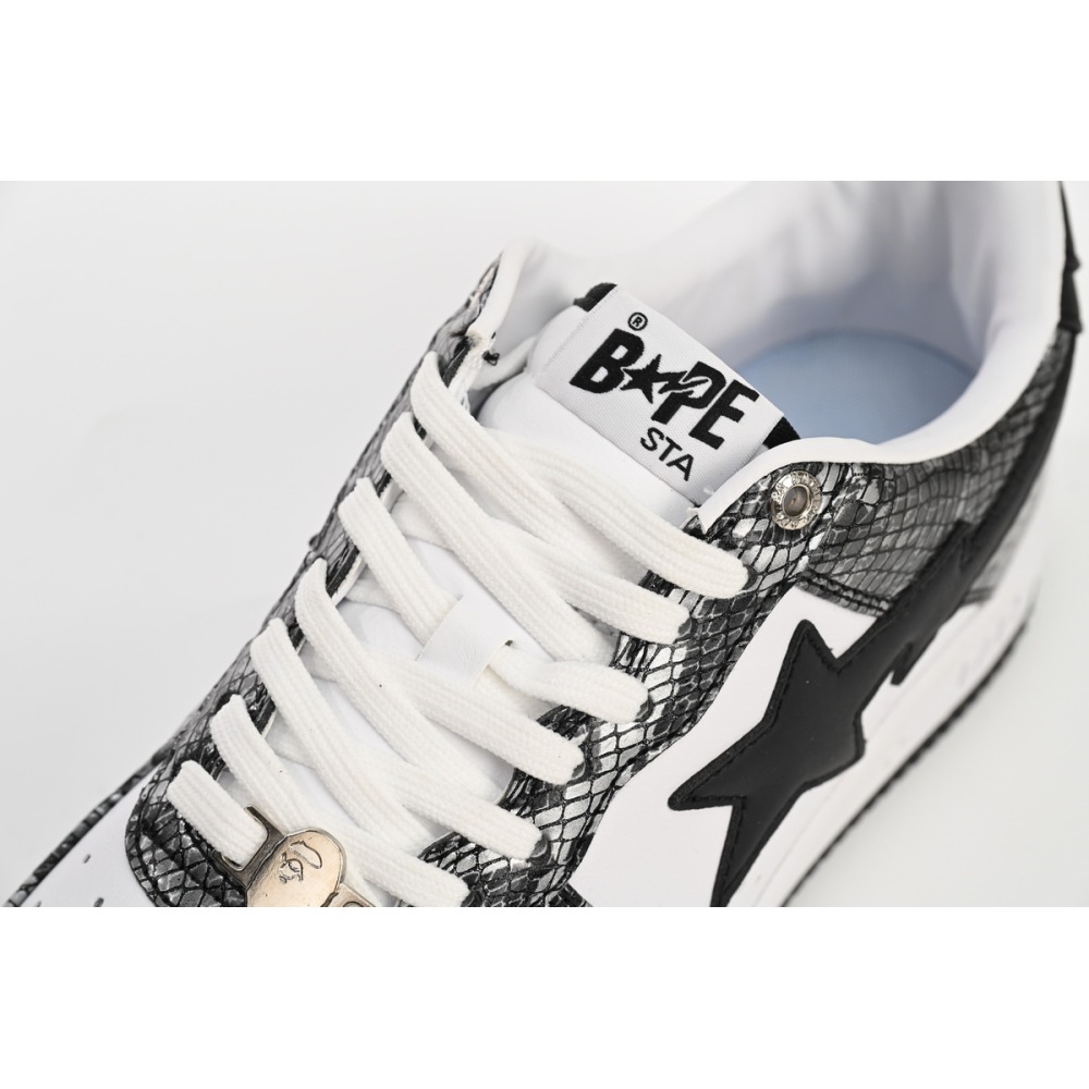 A Bathing Ape Bape Sta Low Black Black Snake Skin  1180 191 009