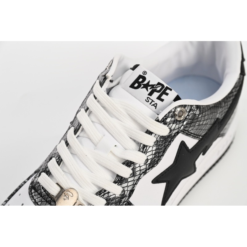 A Bathing Ape Bape Sta Low Black Black Snake Skin  1180 191 009