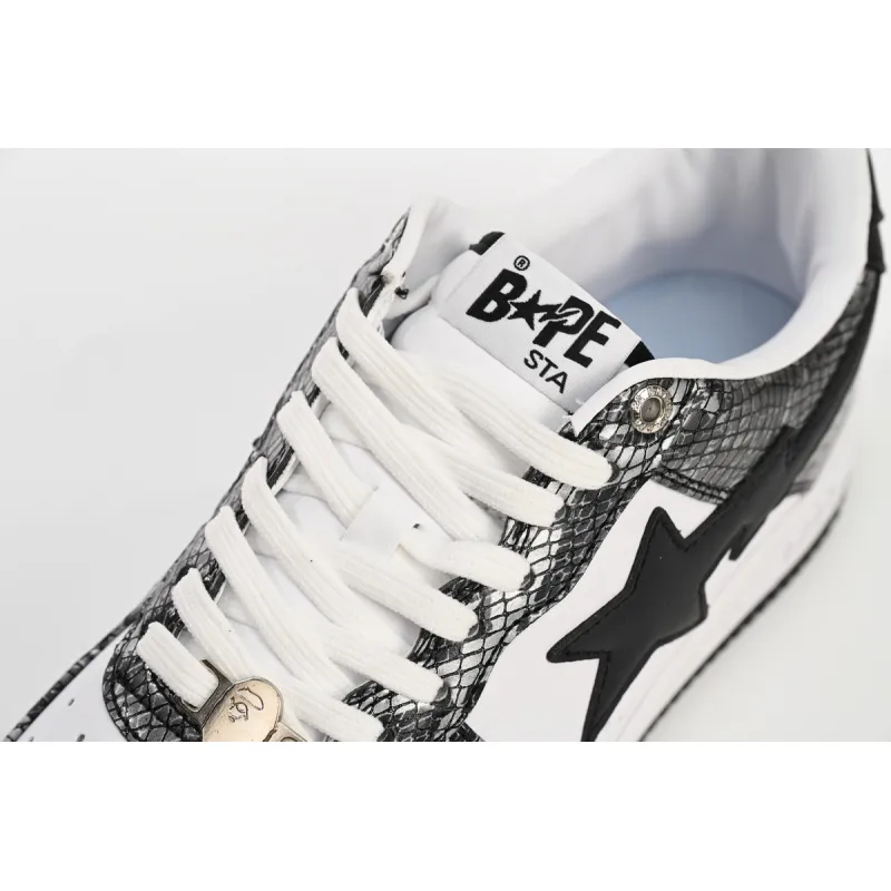 A Bathing Ape Bape Sta Low Black Black Snake Skin  1180 191 009