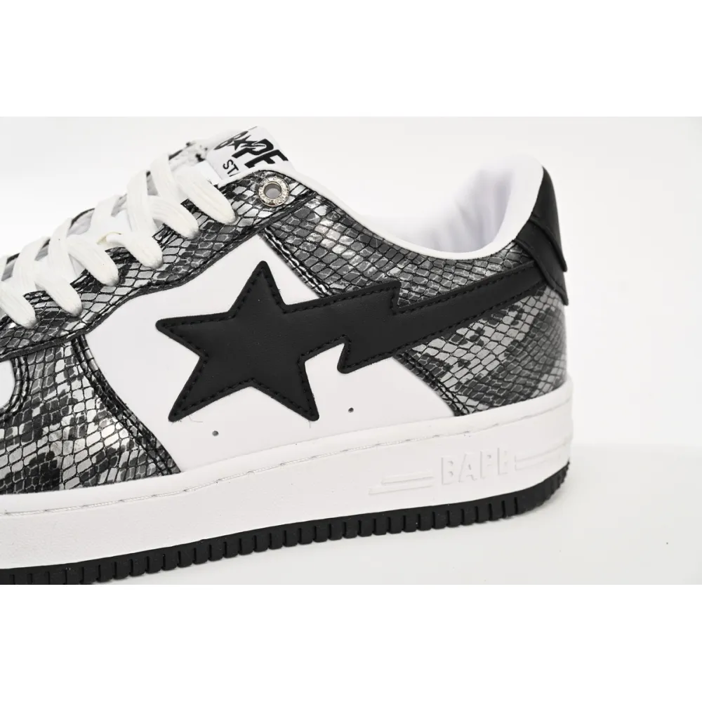 A Bathing Ape Bape Sta Low Black Black Snake Skin  1180 191 009