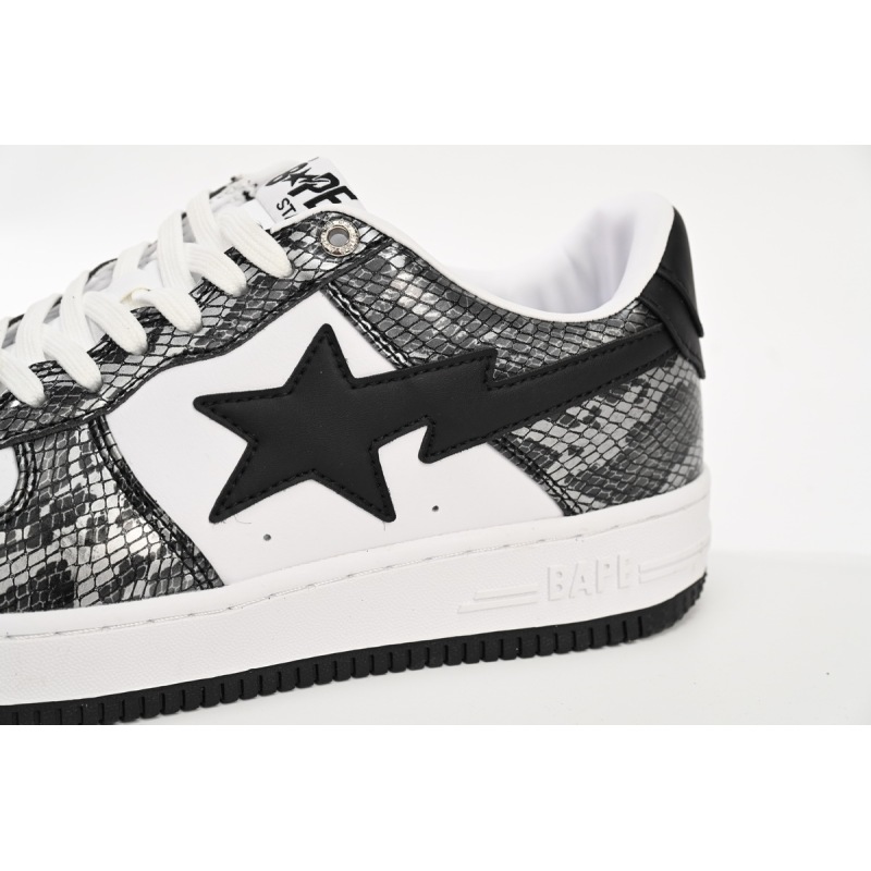 A Bathing Ape Bape Sta Low Black Black Snake Skin  1180 191 009