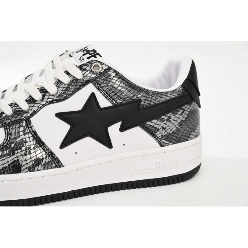 A Bathing Ape Bape Sta Low Black Black Snake Skin  1180 191 009