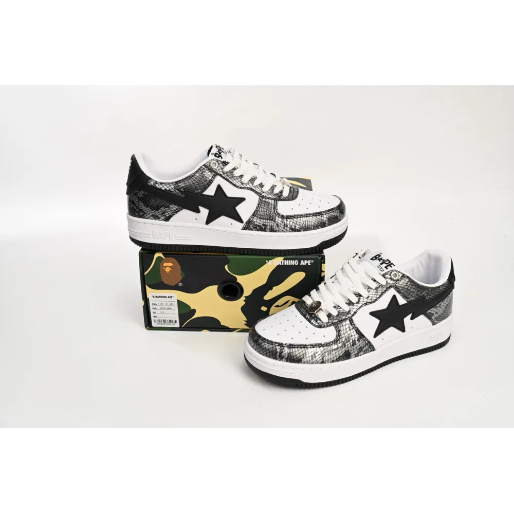 A Bathing Ape Bape Sta Low Black Black Snake Skin  1180 191 009