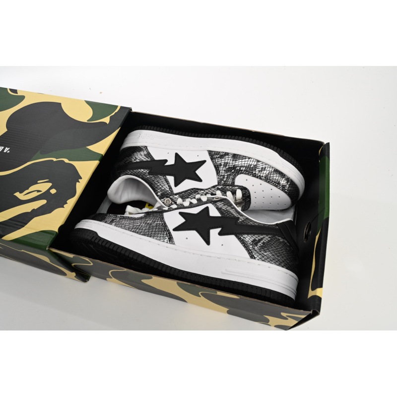 A Bathing Ape Bape Sta Low Black Black Snake Skin  1180 191 009