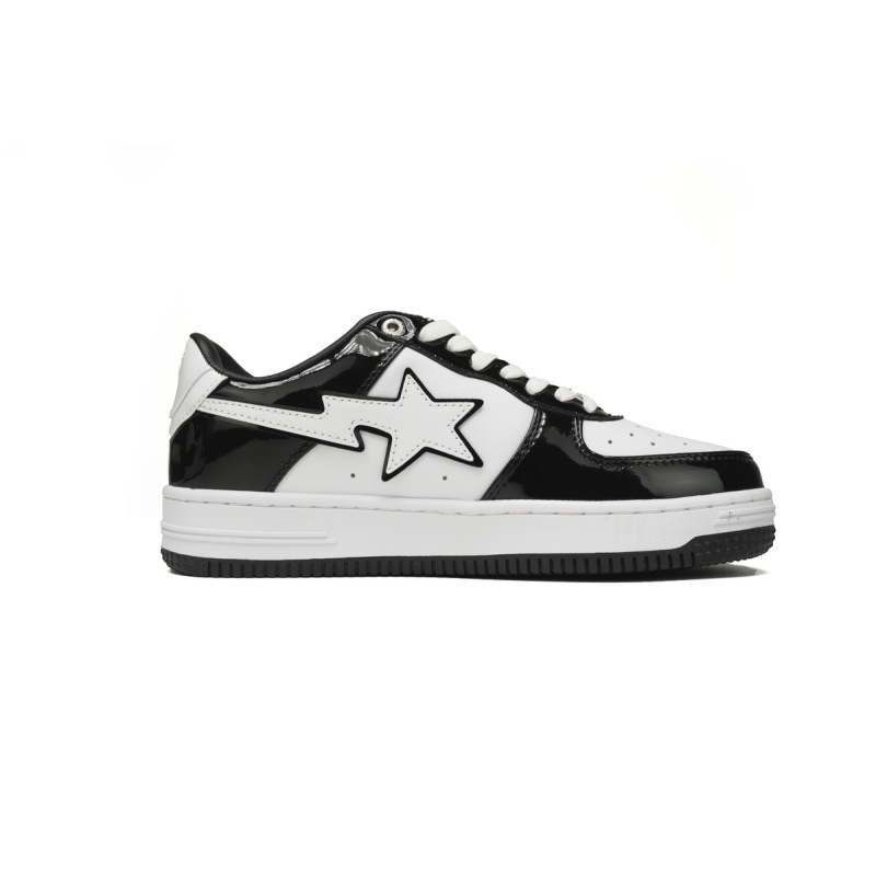 A Bathing Ape Bape Sta Low Black White 1H70-191-001