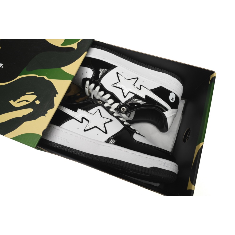 A Bathing Ape Bape Sta Low Black White 1H70-191-001