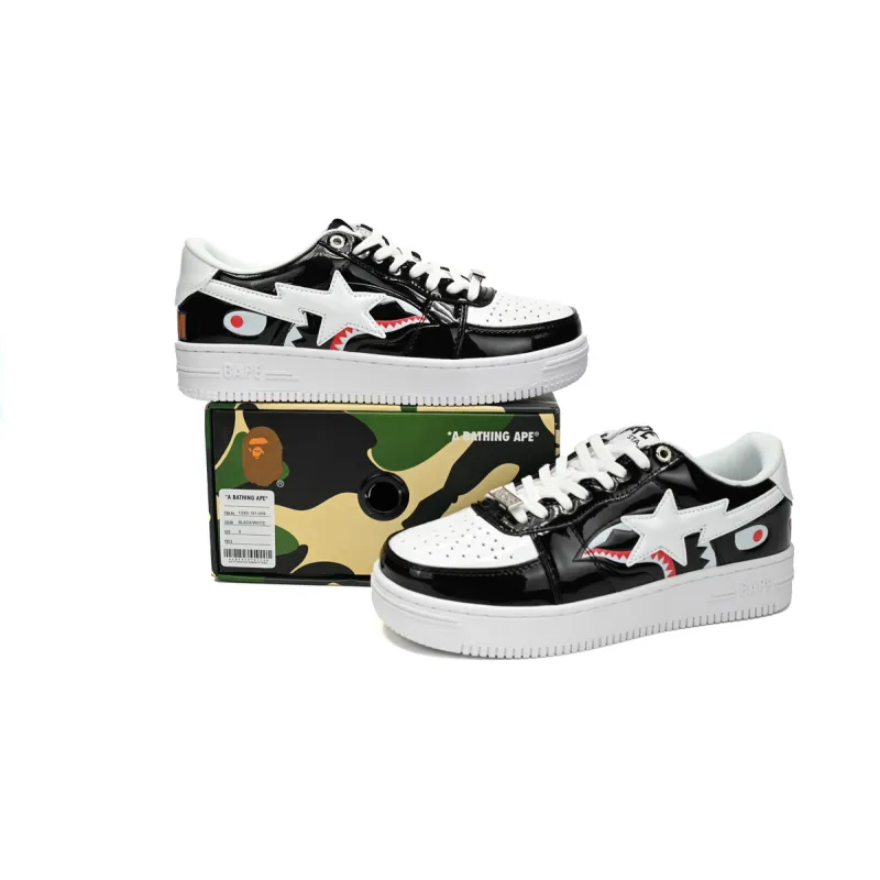 A Bathing Ape Bape Sta Low Color Block Shark Black  1H30-191-009 