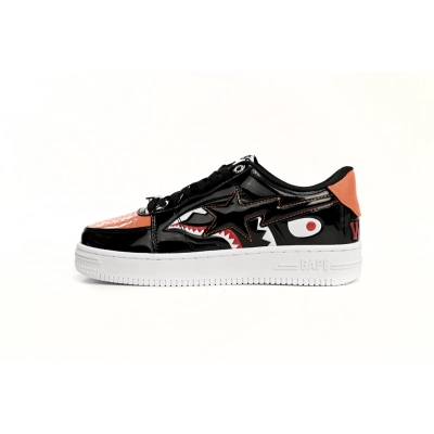A Bathing Ape Bape Sta Low Mad Shark Black Orange  1H30-191-005 01