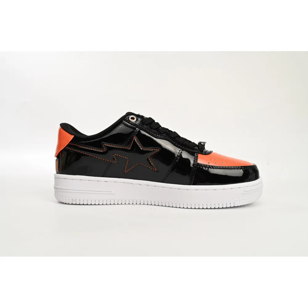 A Bathing Ape Bape Sta Low Mad Shark Black Orange  1H30-191-005
