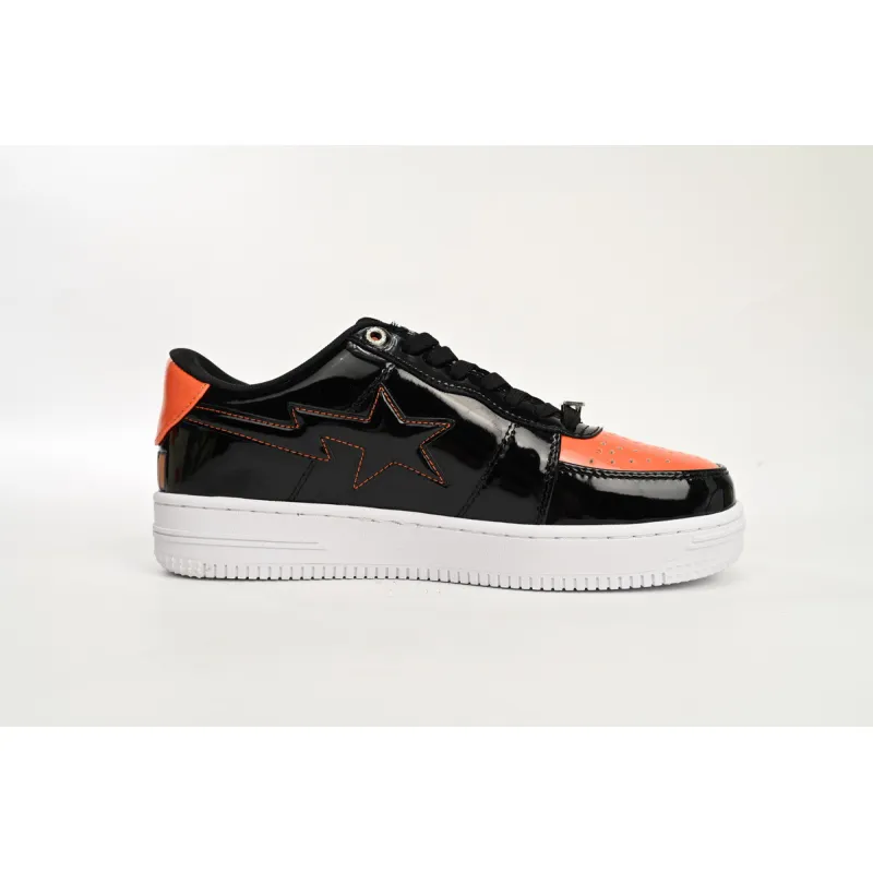 A Bathing Ape Bape Sta Low Mad Shark Black Orange  1H30-191-005