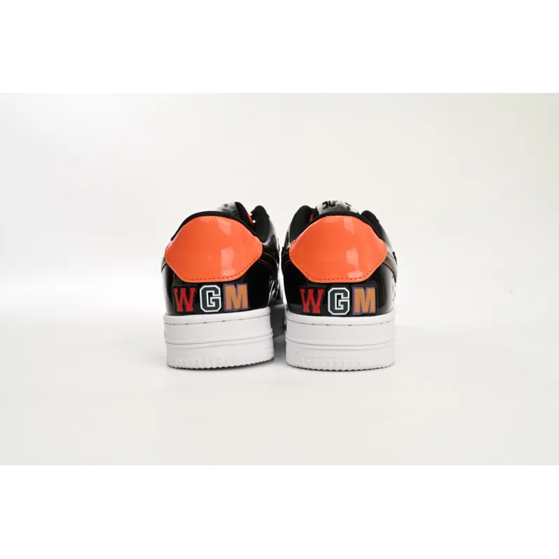 A Bathing Ape Bape Sta Low Mad Shark Black Orange  1H30-191-005