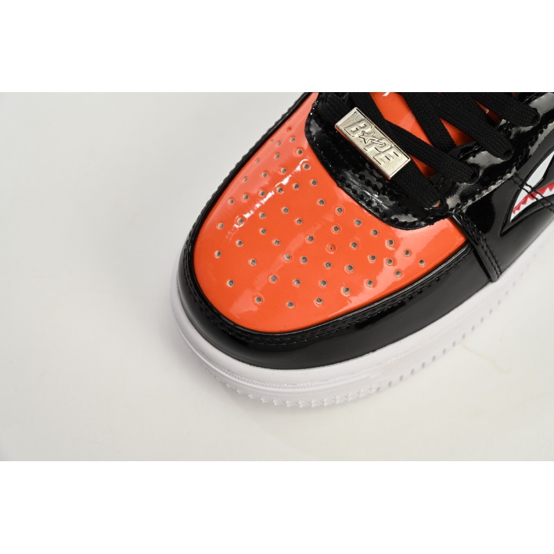 A Bathing Ape Bape Sta Low Mad Shark Black Orange  1H30-191-005