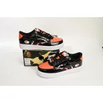 A Bathing Ape Bape Sta Low Mad Shark Black Orange  1H30-191-005