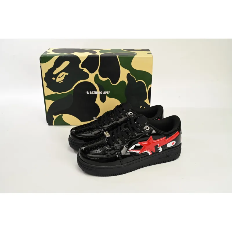 A Bathing Ape Bape Sta Low Shark Black 1H30 191 012 