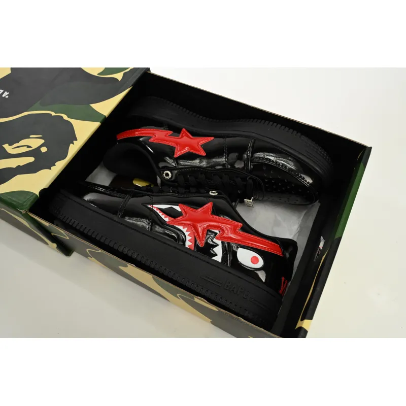 A Bathing Ape Bape Sta Low Shark Black 1H30 191 012 