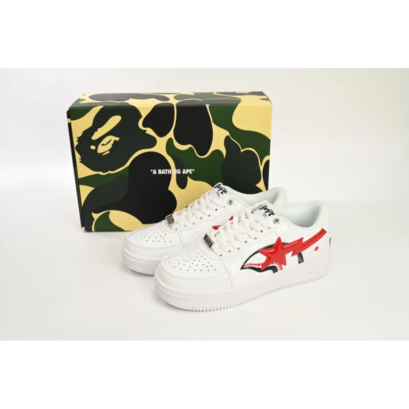 A Bathing Ape Bape Sta Low Shark White  1F70-191-004 