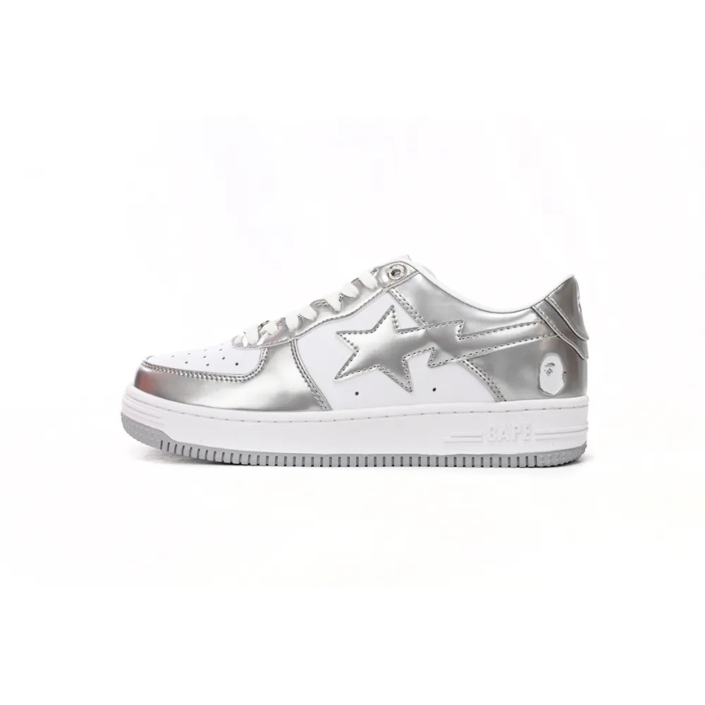 A Bathing Ape Bape Sta Low Silver 1H73 191 921