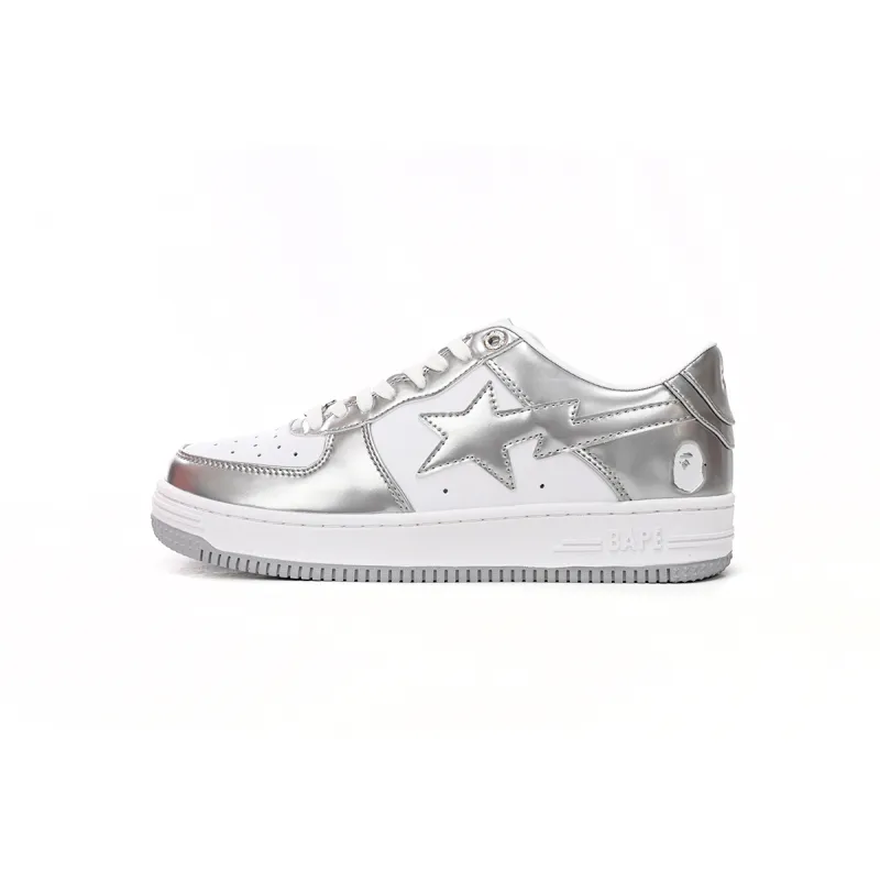 A Bathing Ape Bape Sta Low Silver 1H73 191 921