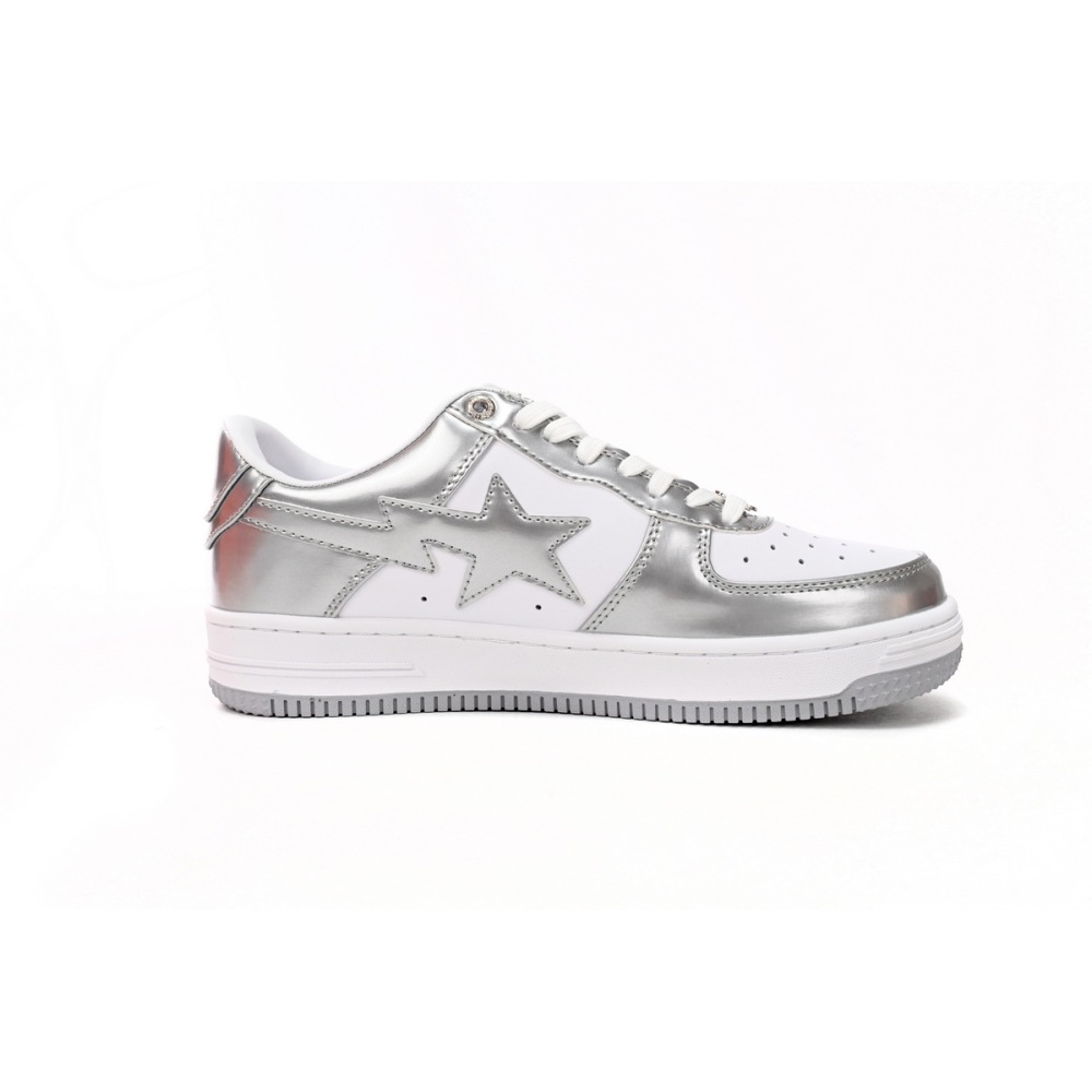 A Bathing Ape Bape Sta Low Silver 1H73 191 921