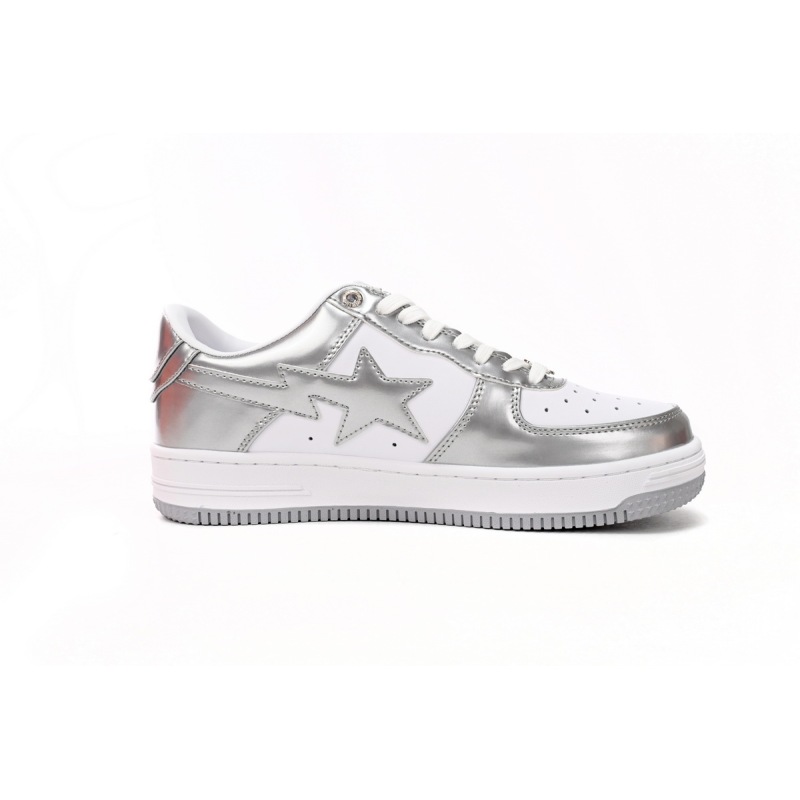 A Bathing Ape Bape Sta Low Silver 1H73 191 921