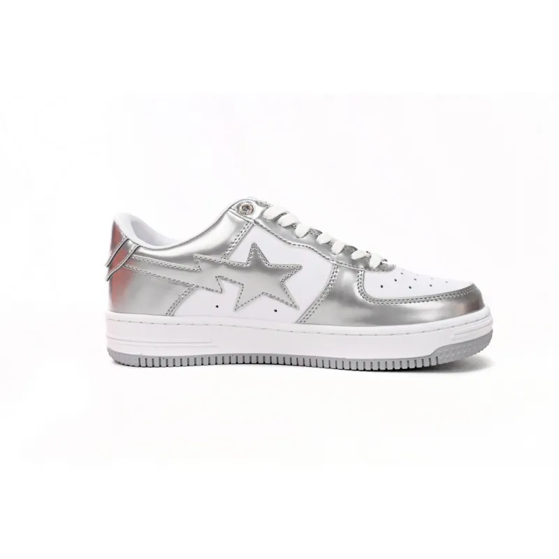 A Bathing Ape Bape Sta Low Silver 1H73 191 921