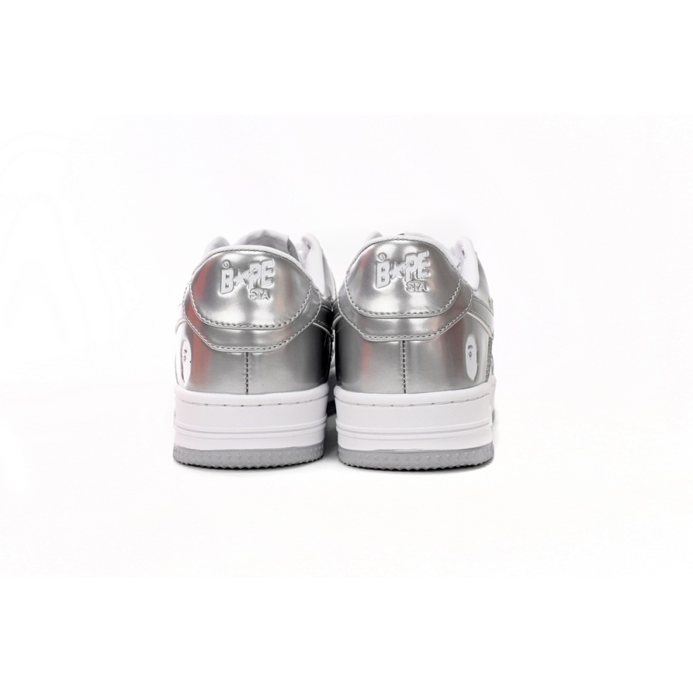 A Bathing Ape Bape Sta Low Silver 1H73 191 921