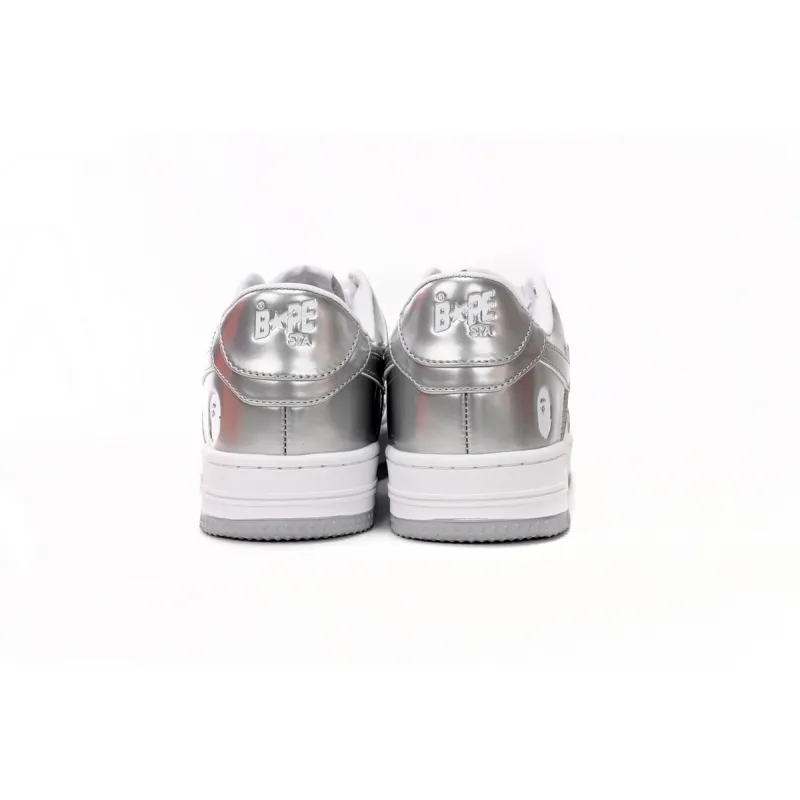 A Bathing Ape Bape Sta Low Silver 1H73 191 921