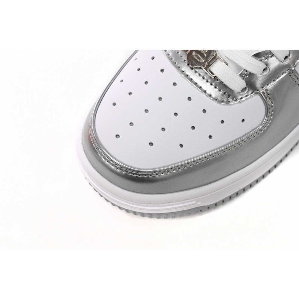 A Bathing Ape Bape Sta Low Silver 1H73 191 921