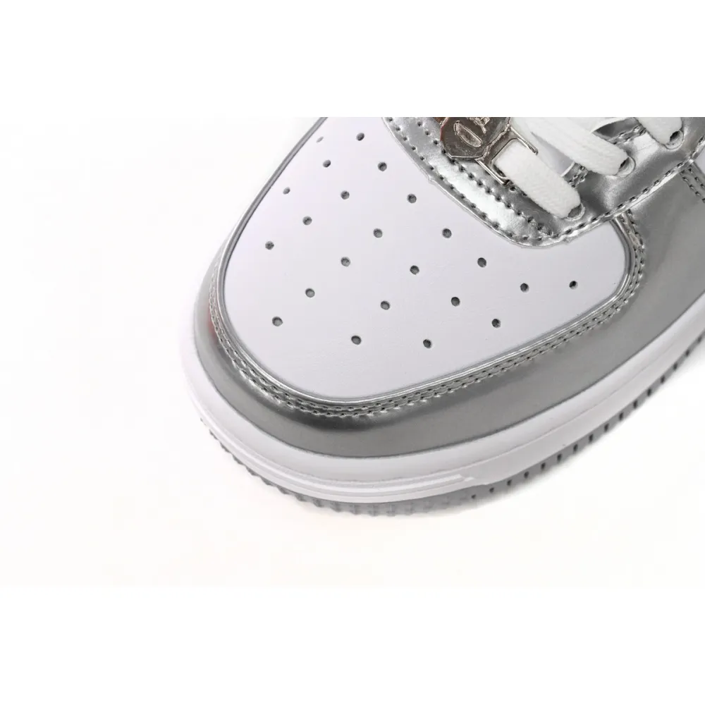 A Bathing Ape Bape Sta Low Silver 1H73 191 921