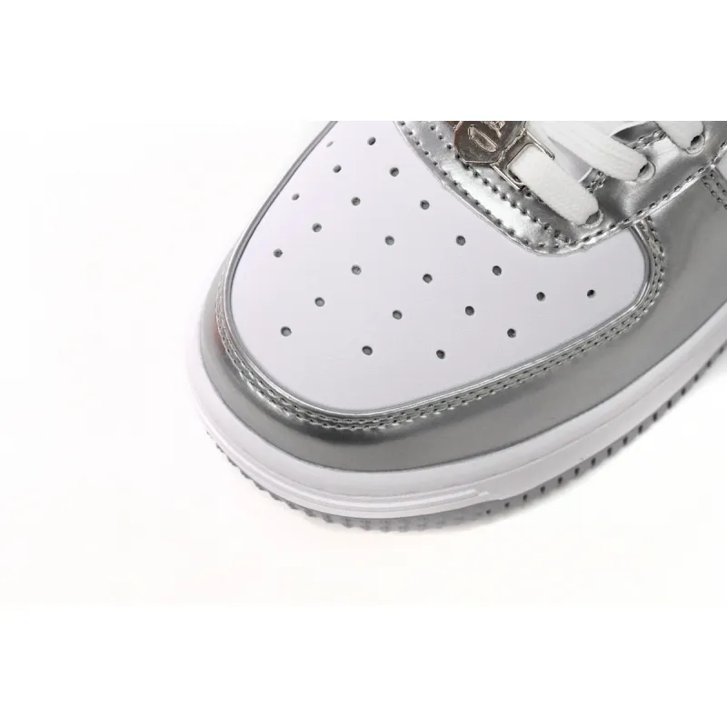 A Bathing Ape Bape Sta Low Silver 1H73 191 921