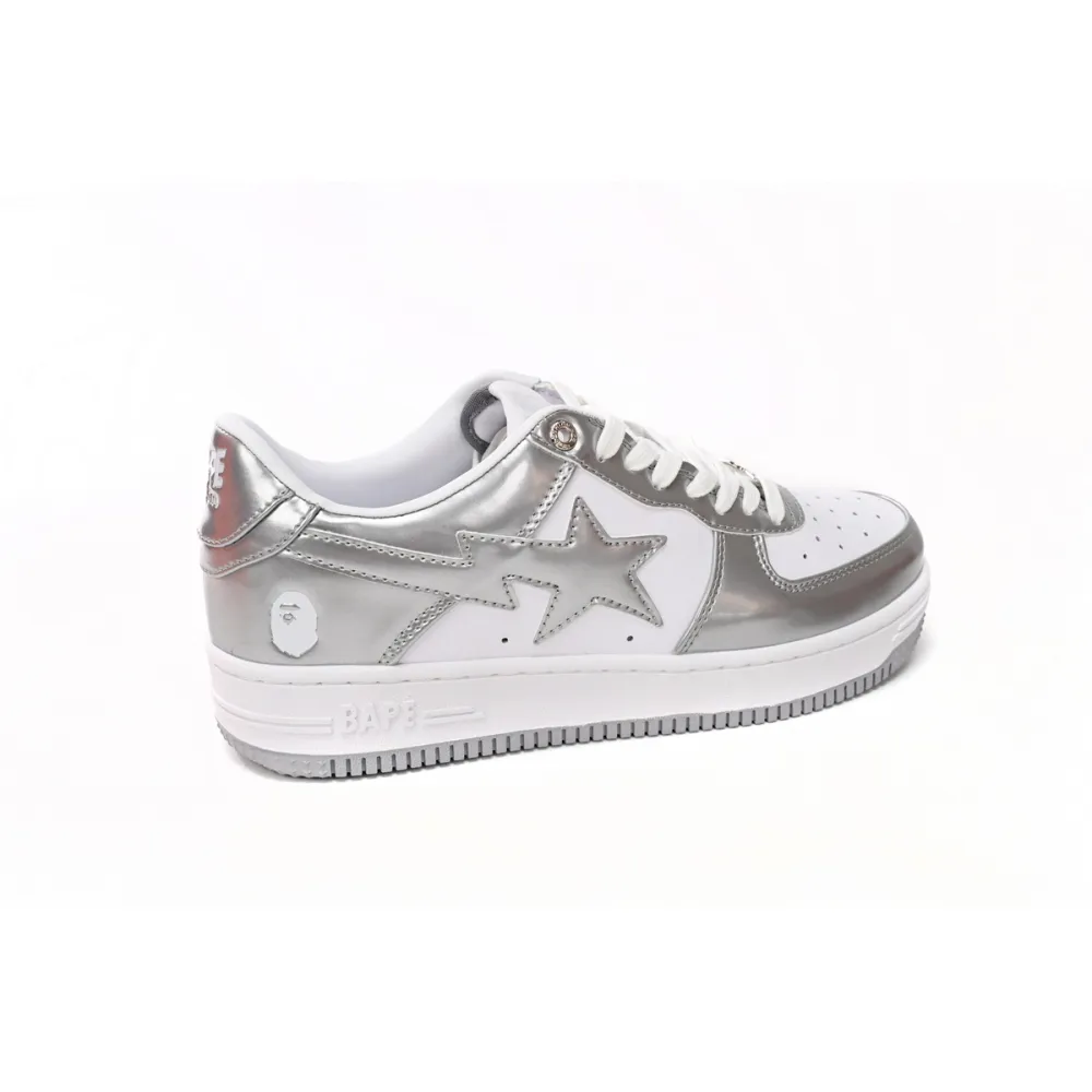 A Bathing Ape Bape Sta Low Silver 1H73 191 921