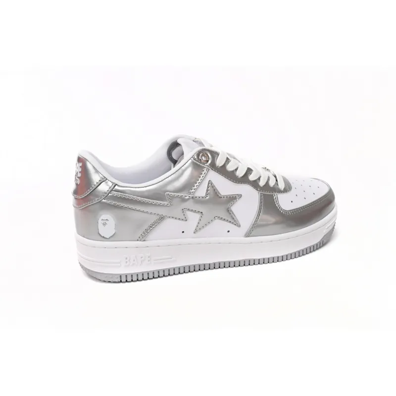A Bathing Ape Bape Sta Low Silver 1H73 191 921