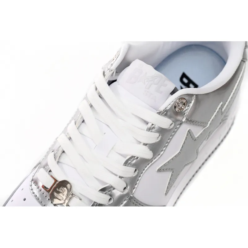 A Bathing Ape Bape Sta Low Silver 1H73 191 921