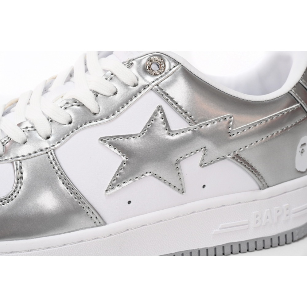 A Bathing Ape Bape Sta Low Silver 1H73 191 921