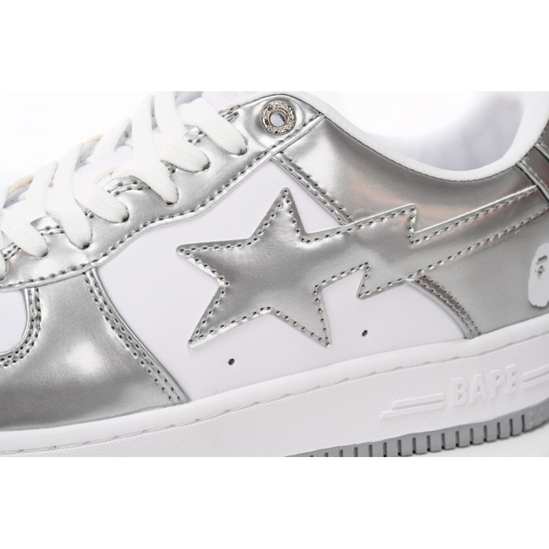 A Bathing Ape Bape Sta Low Silver 1H73 191 921