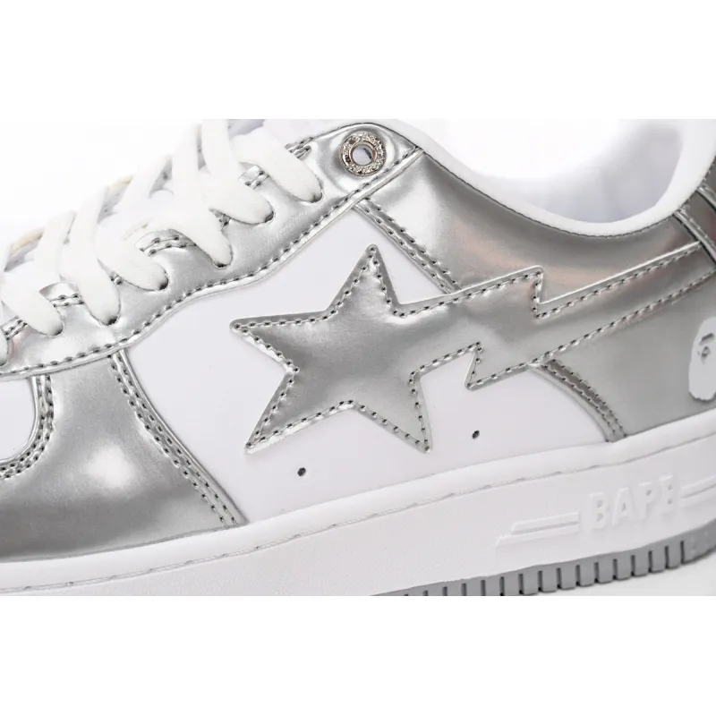 A Bathing Ape Bape Sta Low Silver 1H73 191 921
