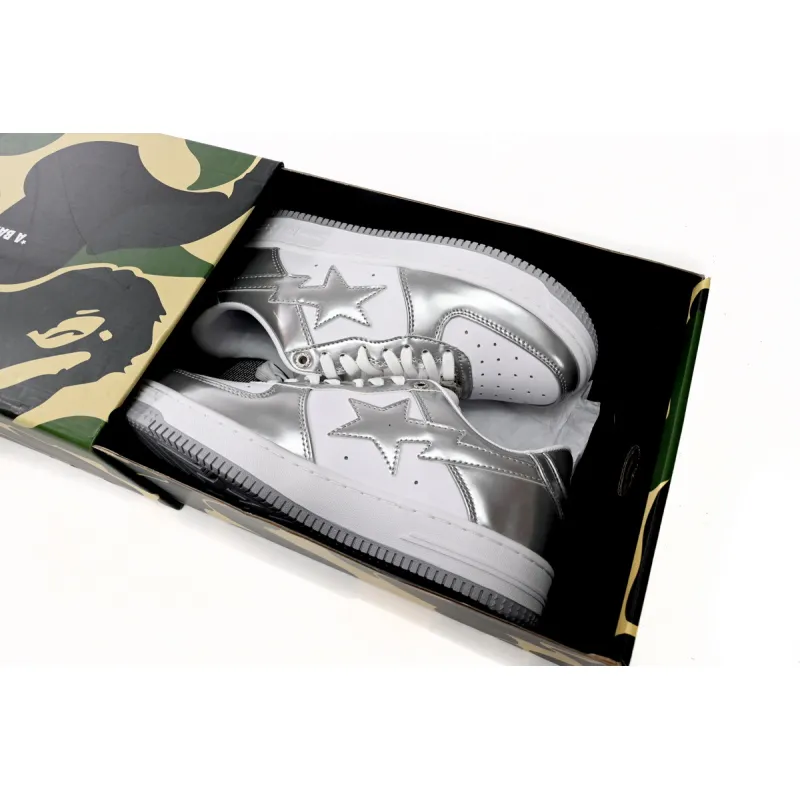 A Bathing Ape Bape Sta Low Silver 1H73 191 921
