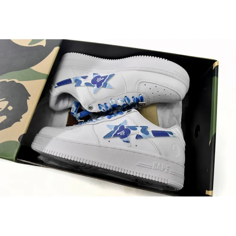 A Bathing Ape Bape Sta Low White ABC Camo Blue (2021) 1H20191045-BLU