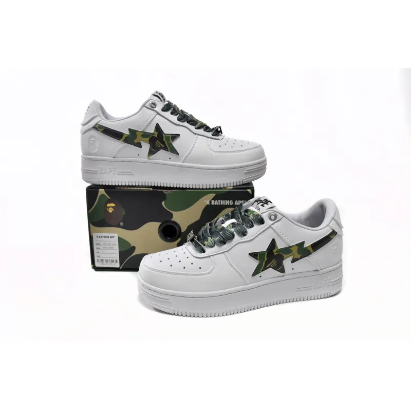 A Bathing Ape Bape Sta Low White ABC Camo Green (2021) 1H20191045-GRN