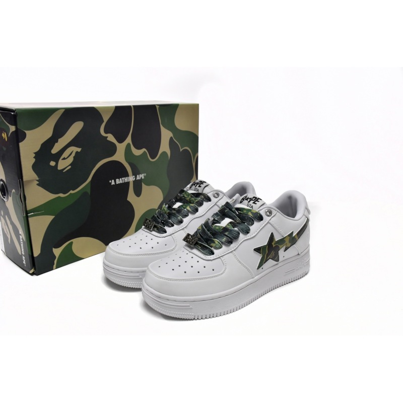 A Bathing Ape Bape Sta Low White ABC Camo Green (2021) 1H20191045-GRN