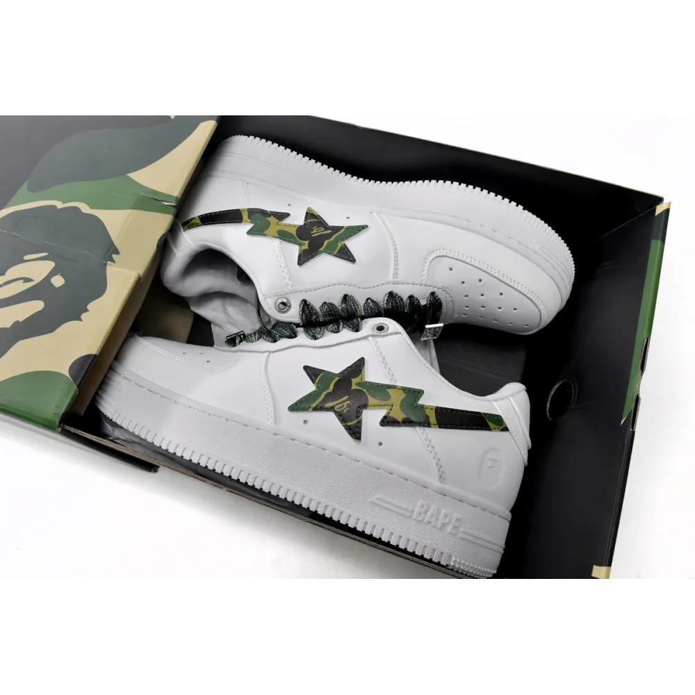 A Bathing Ape Bape Sta Low White ABC Camo Green (2021) 1H20191045-GRN