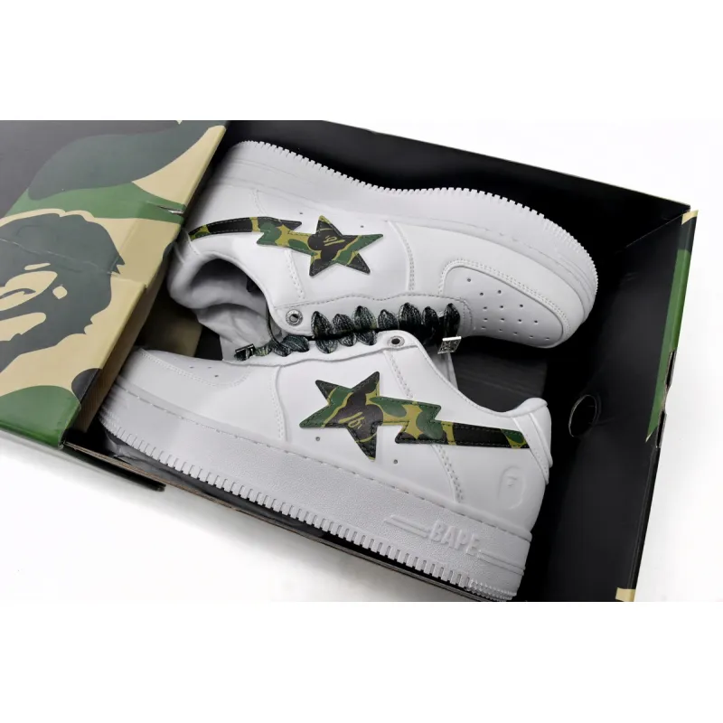 A Bathing Ape Bape Sta Low White ABC Camo Green (2021) 1H20191045-GRN