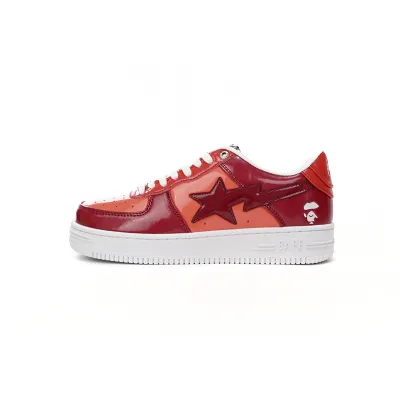 A Bathing Ape Bape Sta Low White Dark Red Mirror Surface  1H20 191 046 01
