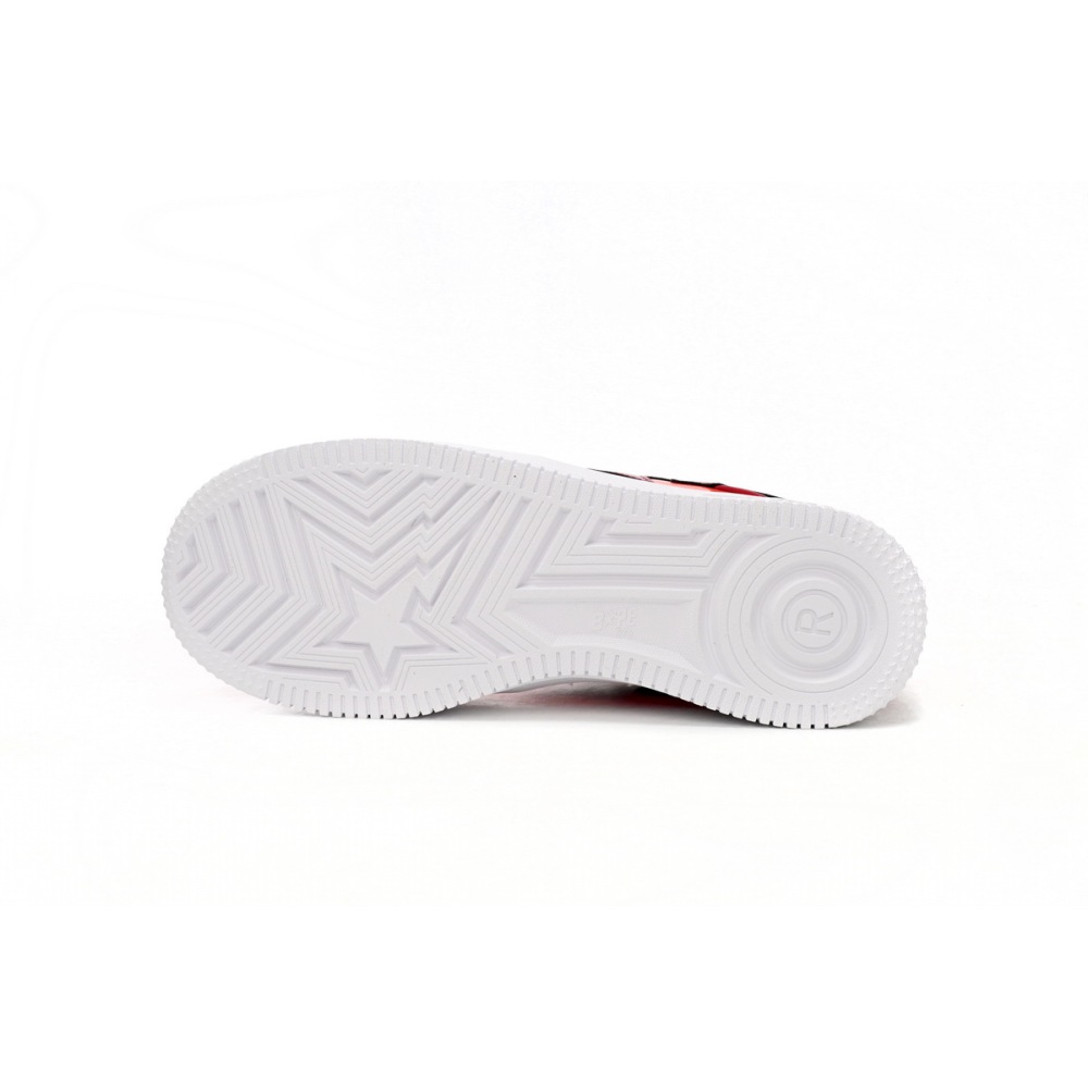 A Bathing Ape Bape Sta Low White Dark Red Mirror Surface  1H20 191 046